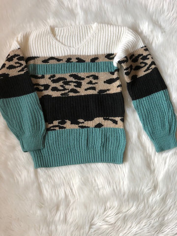 Block Print leopard Sweater