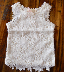 White Crochet Tank