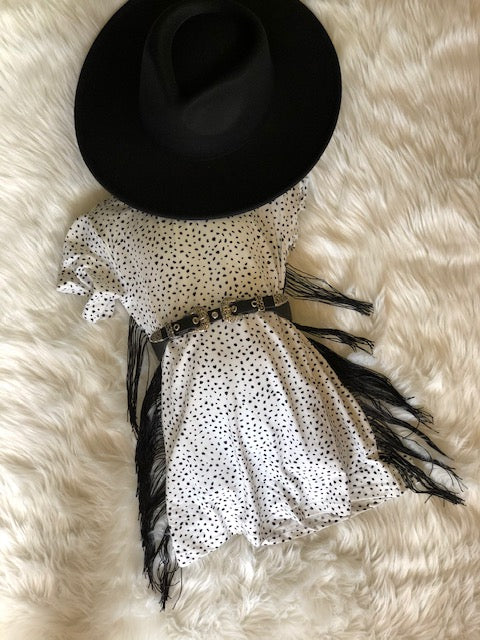 O-Spotty Fringe Dress