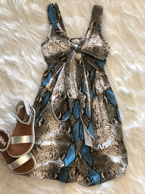 Blue Python Romper